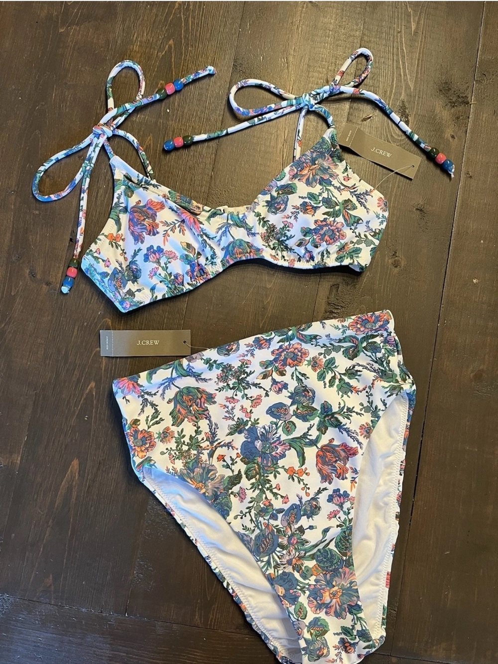 NWT J. Crew Women’s French Eco Bikini Top XS & High Waisted Bottoms XXS New